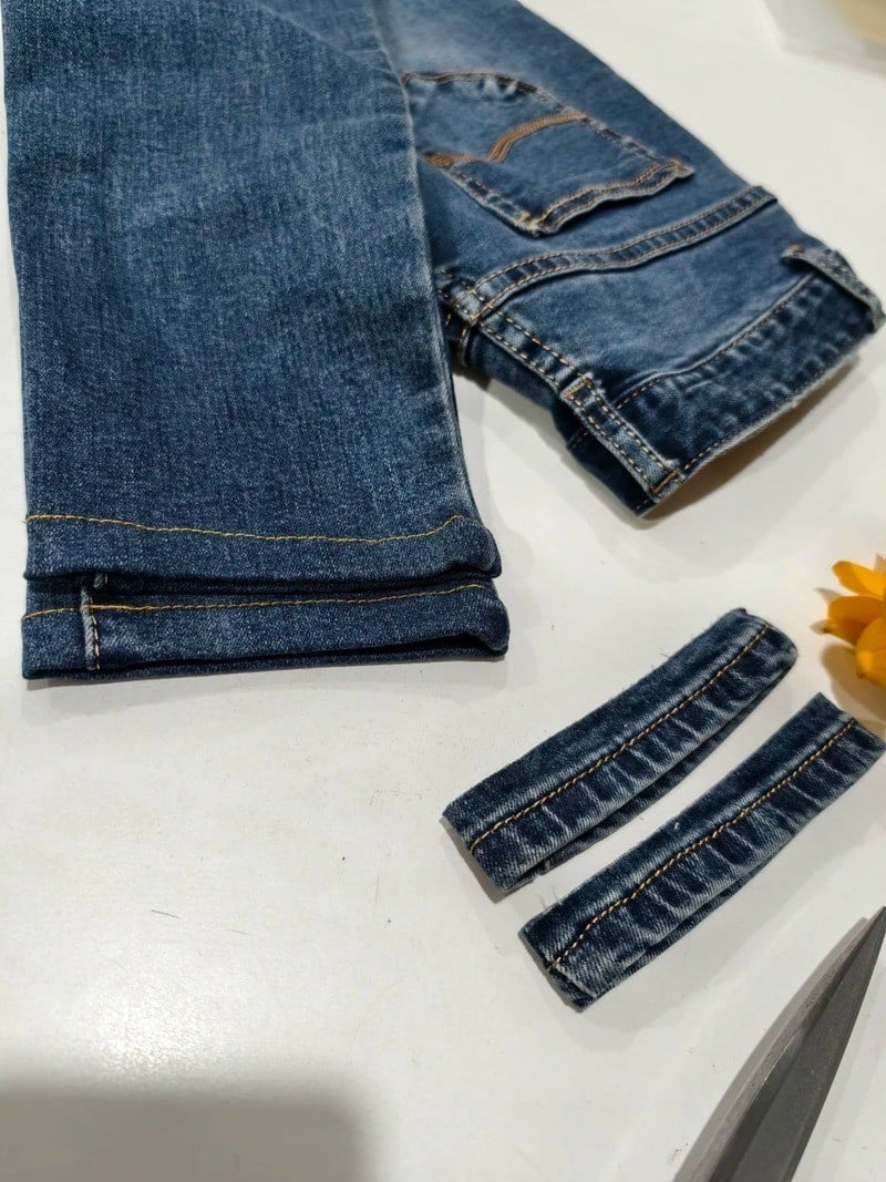 Cách sửa quần jean bị dài