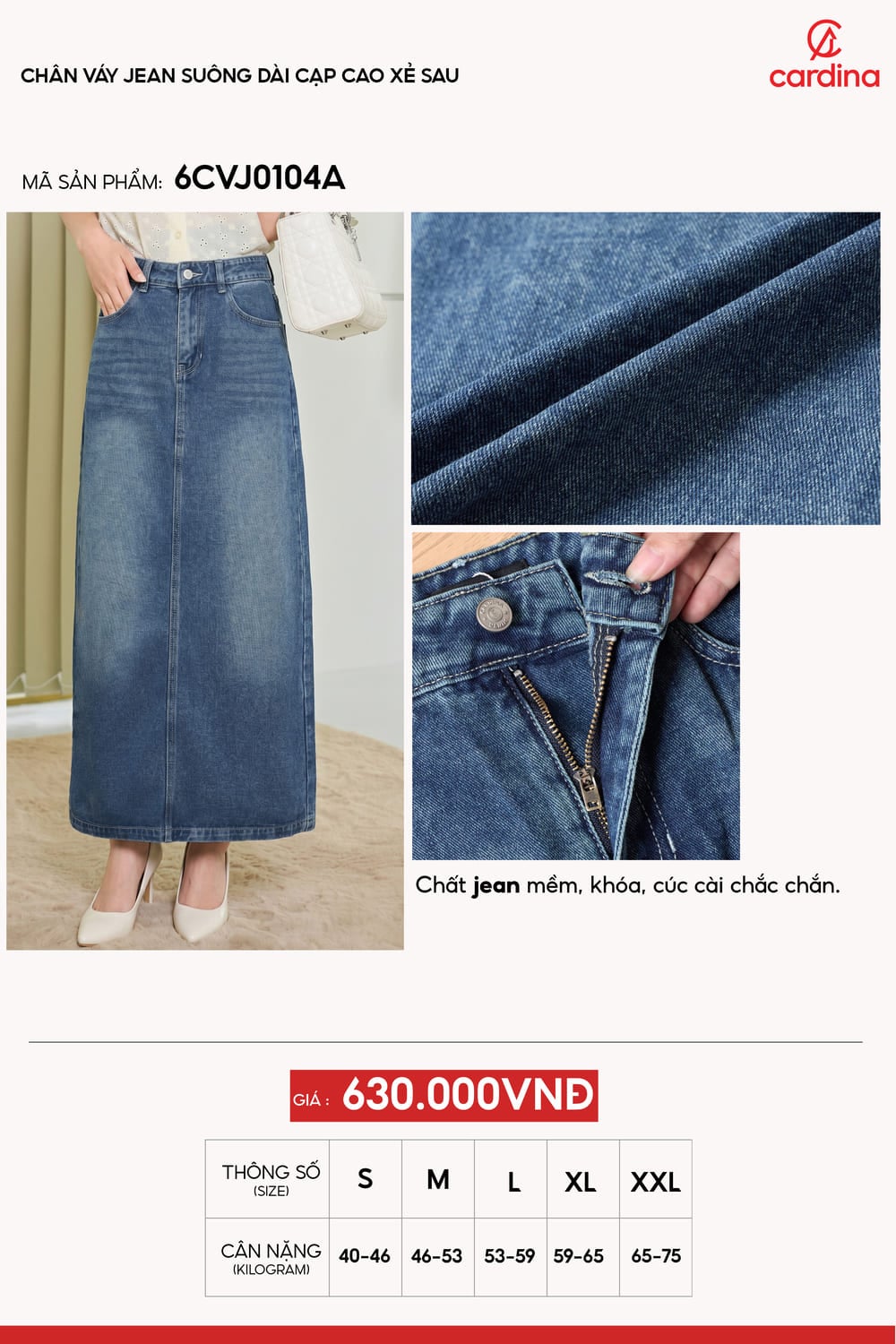 Gemnohu tải ứng dụng jean dáng suông dài cạp cao xẻ sau