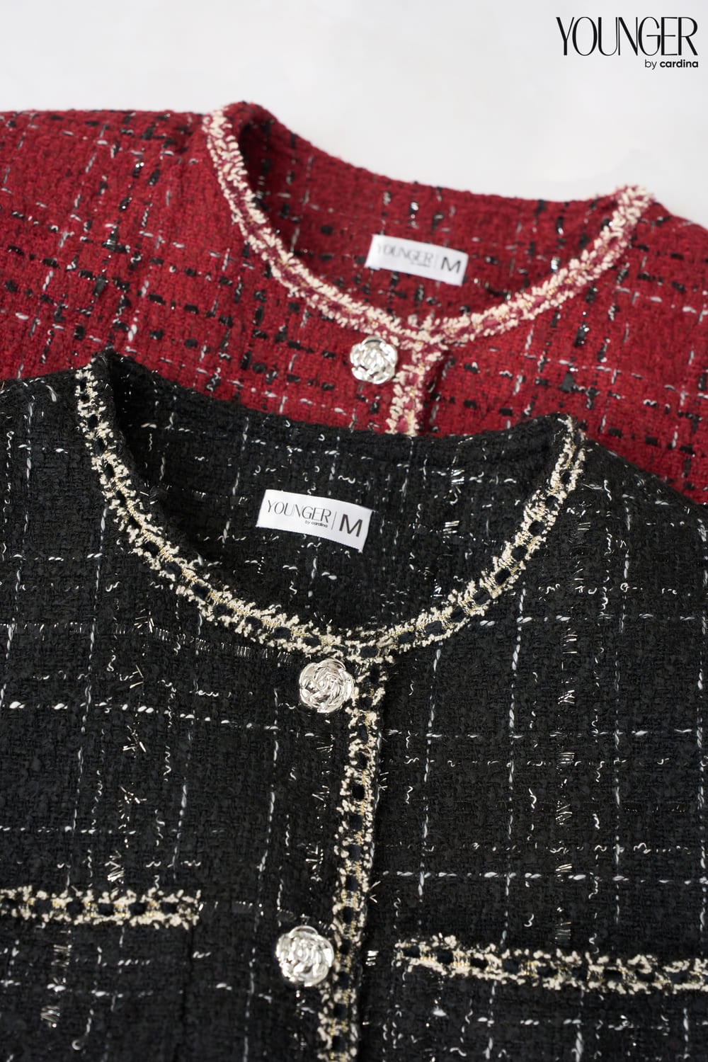 Áo khoác ngắn phối viền gấu có túi ốp