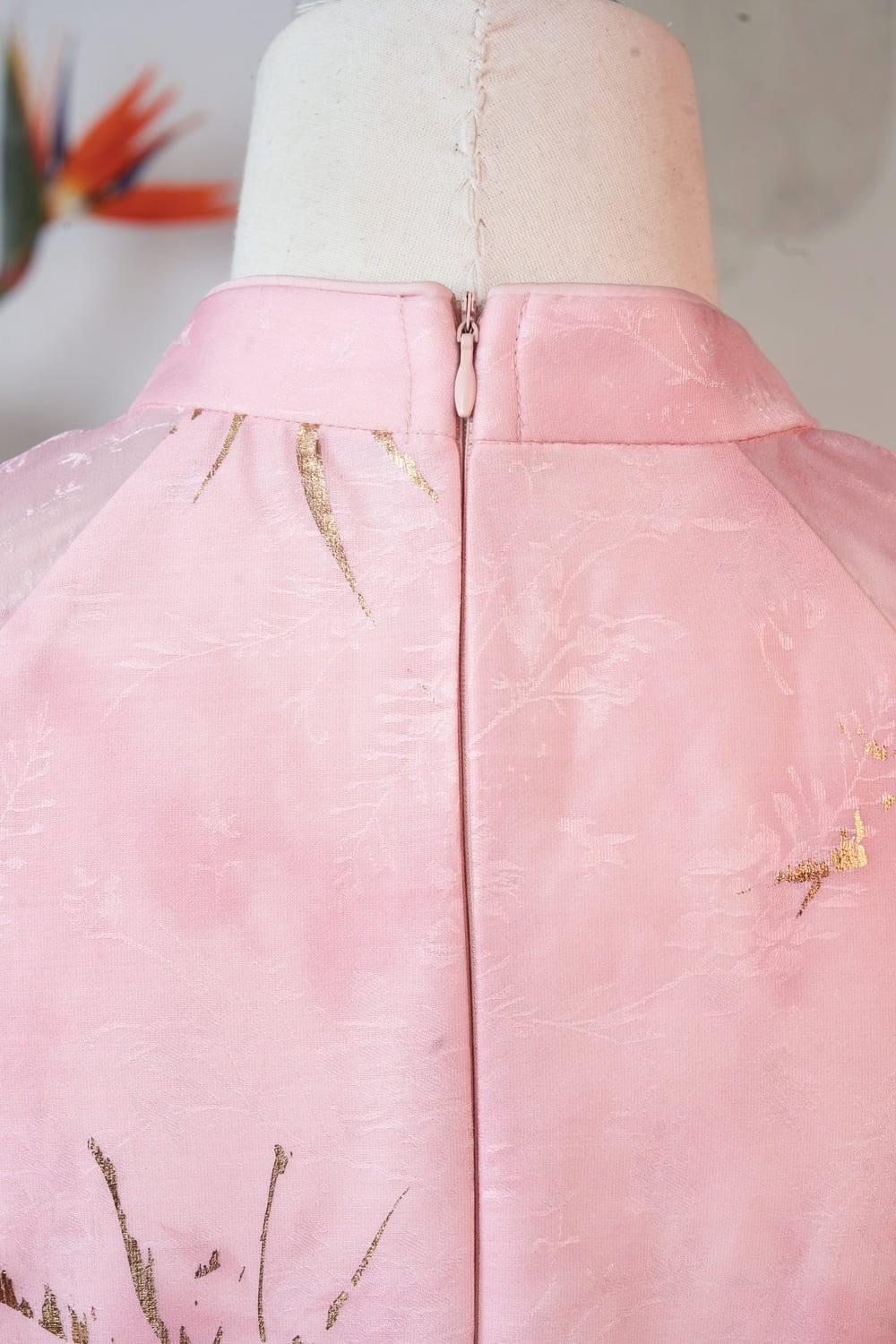 Áo dài Xuân An chất tơ in 3D Trúc Nhũ có lót chiffon