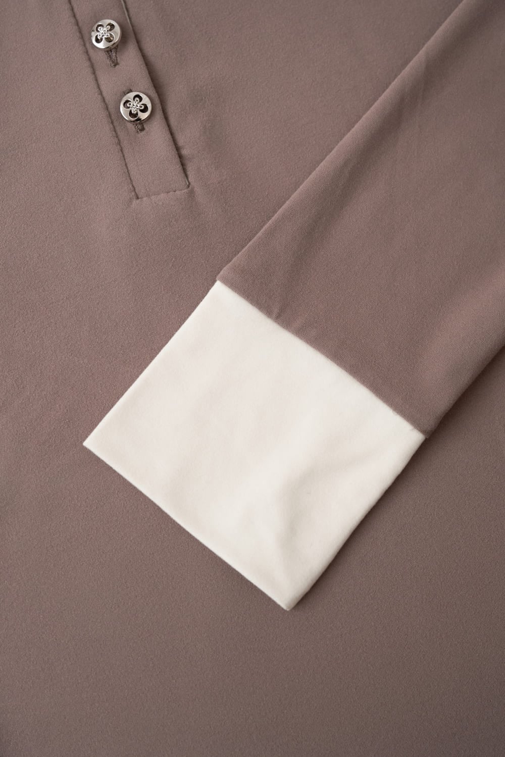 Áo giữ nhiệt nữ Cardina dòng Cơ bản vải nỉ bông cotton dáng cổ trụ phối màu