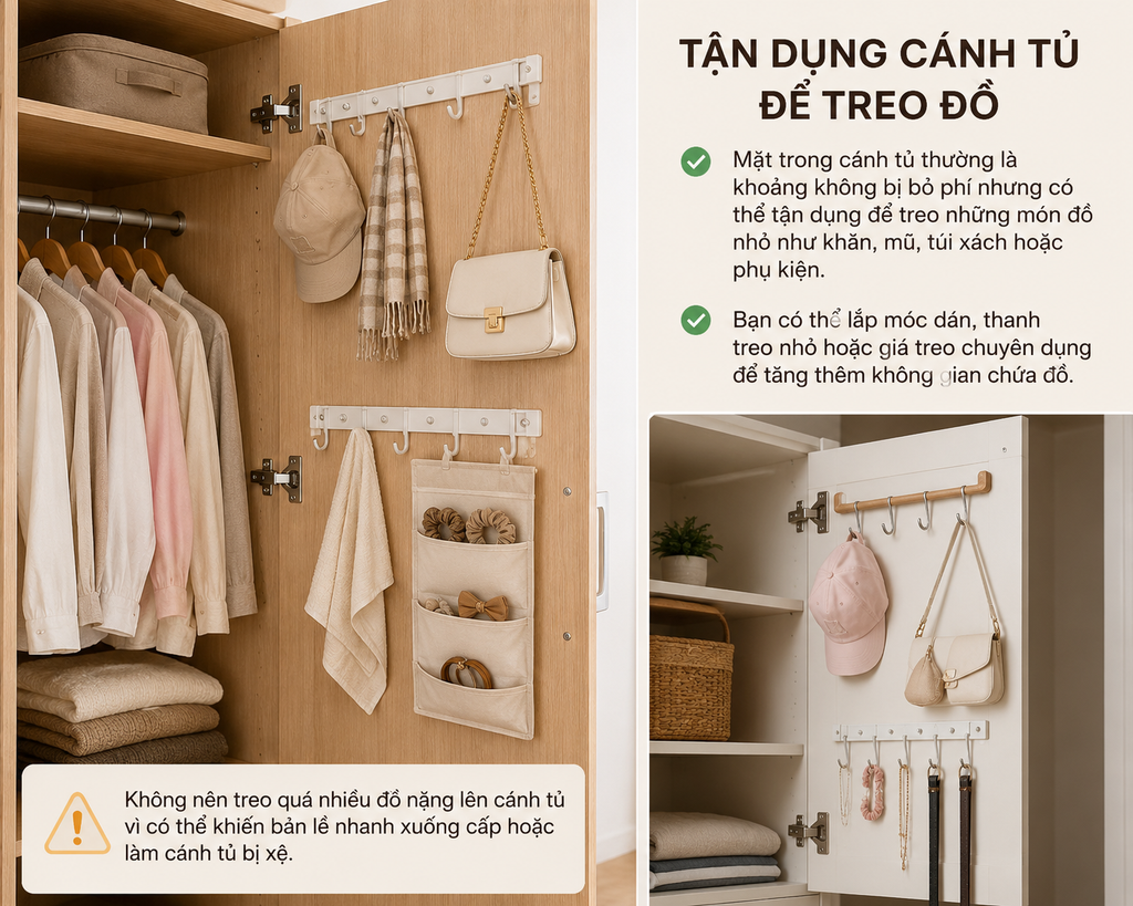 Cách treo quần áo tiết kiệm diện tích