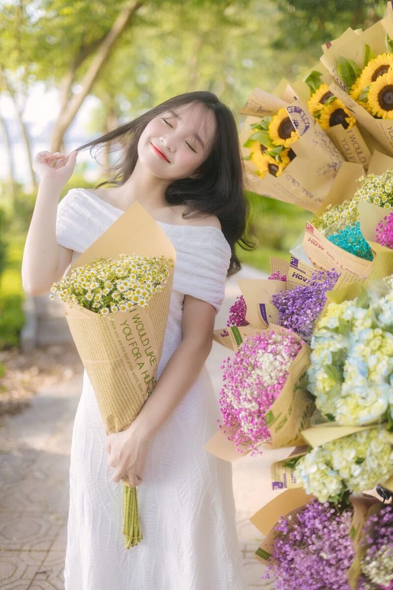 chụp ảnh với xe hoa