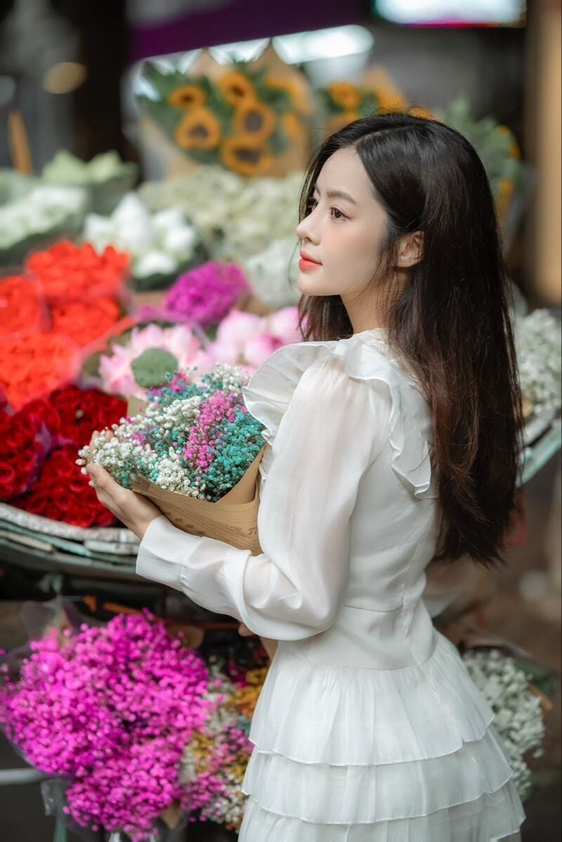 chụp ảnh với xe hoa