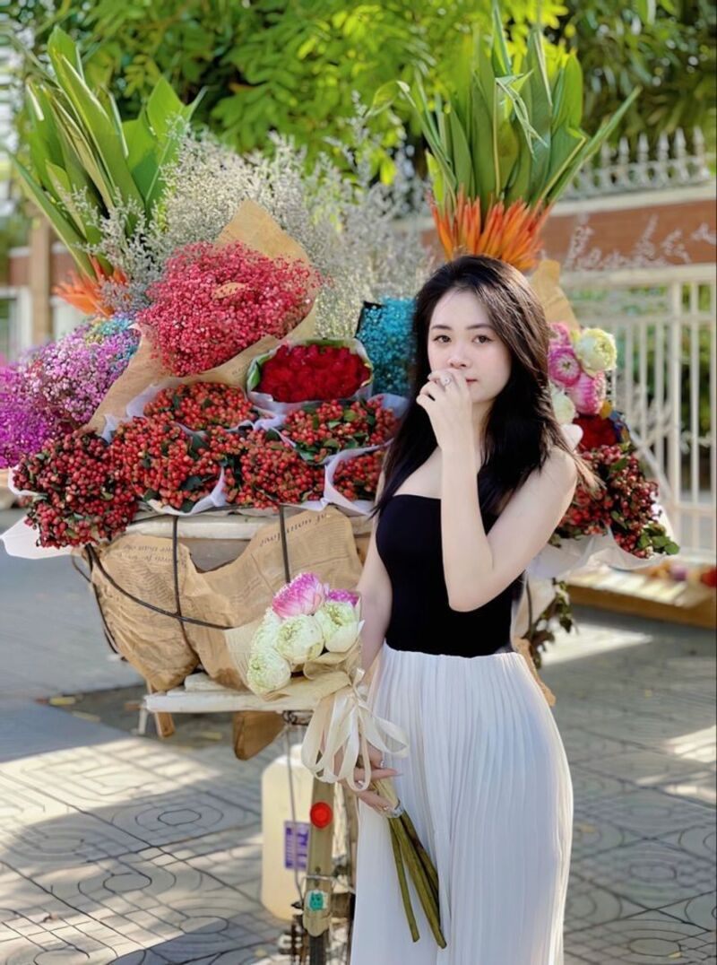 chụp ảnh với xe hoa