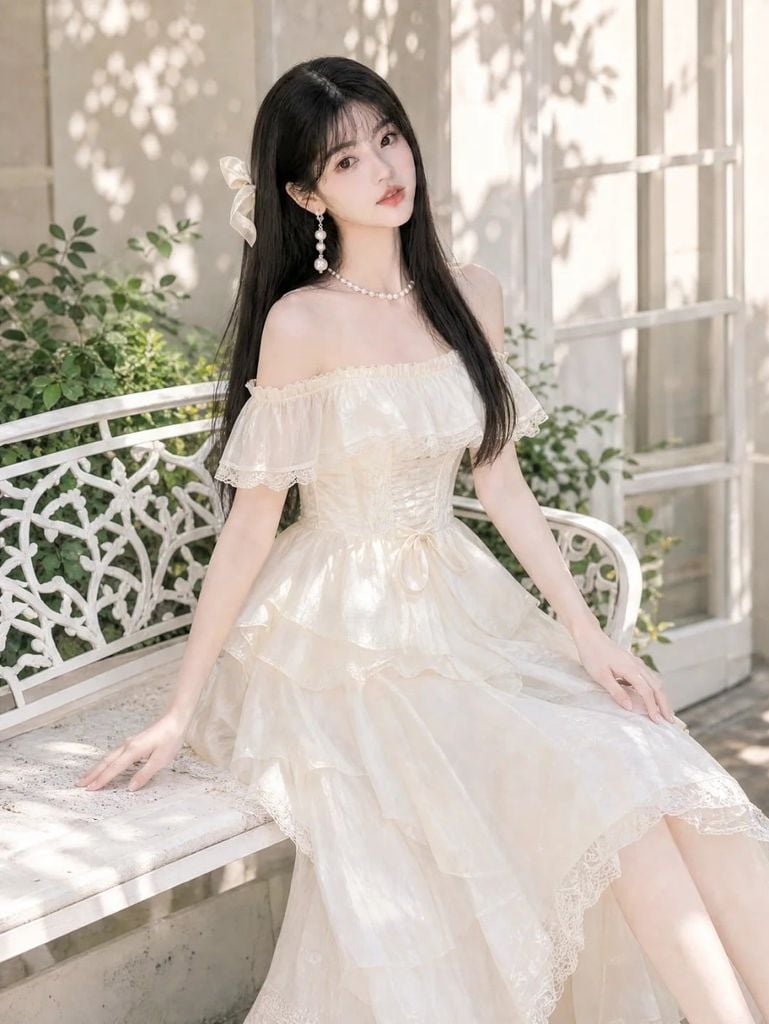 đầm cúp ngực xòe công chúa