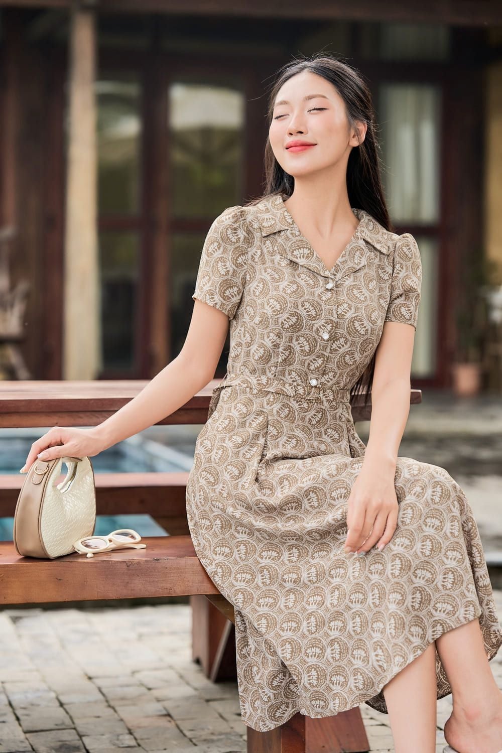 đầm sơ mi trung niên