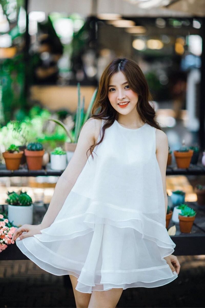 đầm suông vải voan