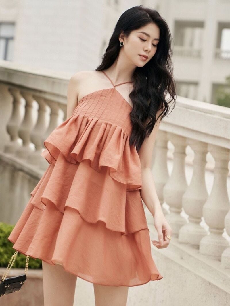 đầm suông vải voan