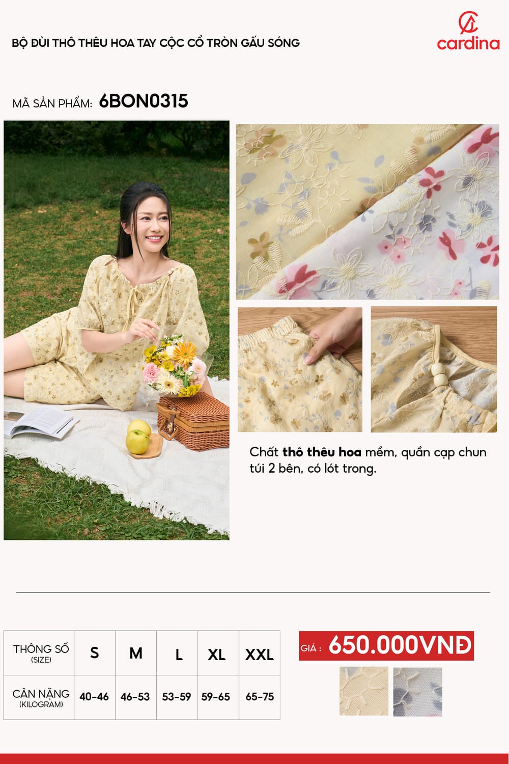 bộ đùi tay cộc cổ tròn gấu sóng