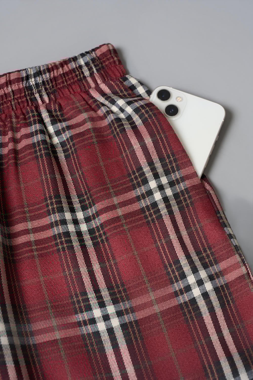 Bộ nỉ lông cừu dài tay phối quần suông kẻ Long Wang năng động