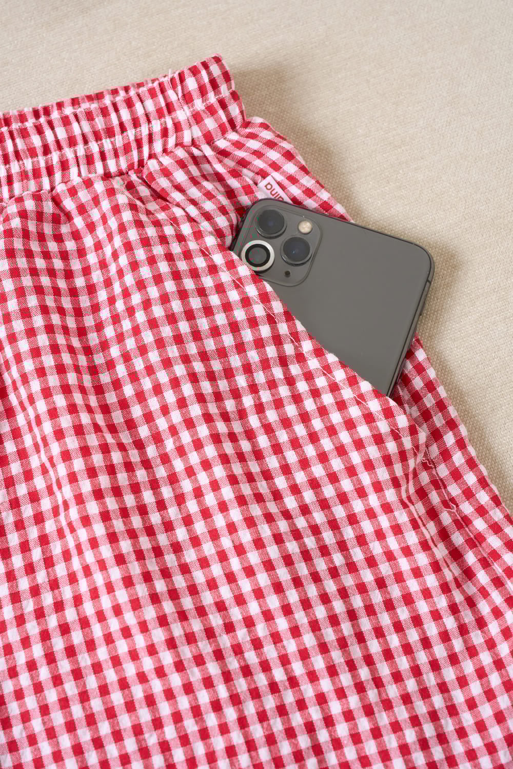 Bộ đồ nữ Cotton phối cổ trụ kẻ trẻ trung