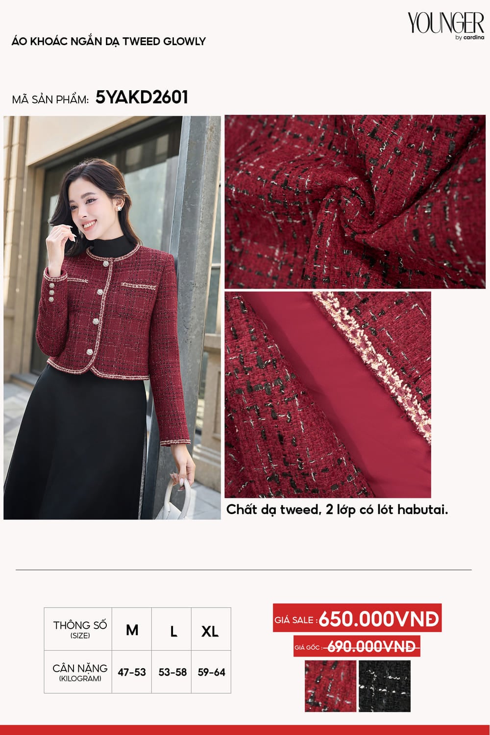 Áo khoác ngắn phối viền gấu có túi ốp