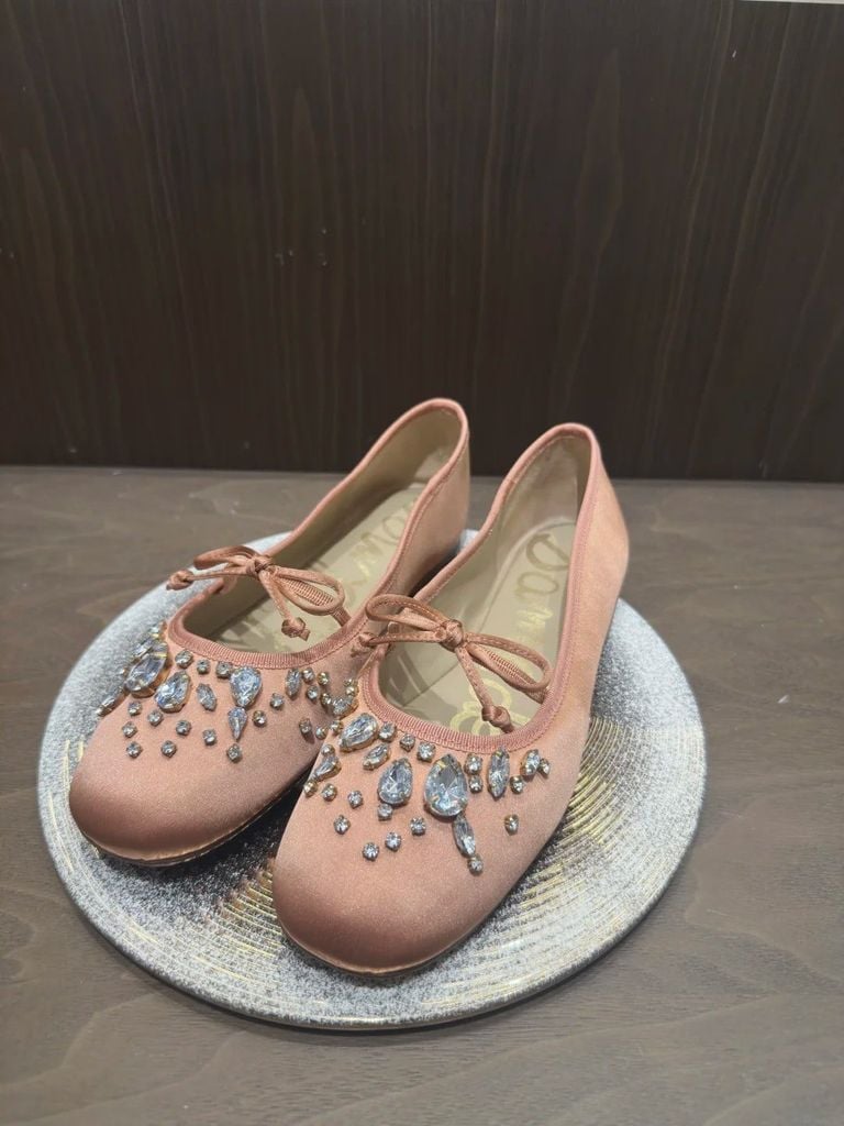 Giày búp bê họa tiết đan lưới