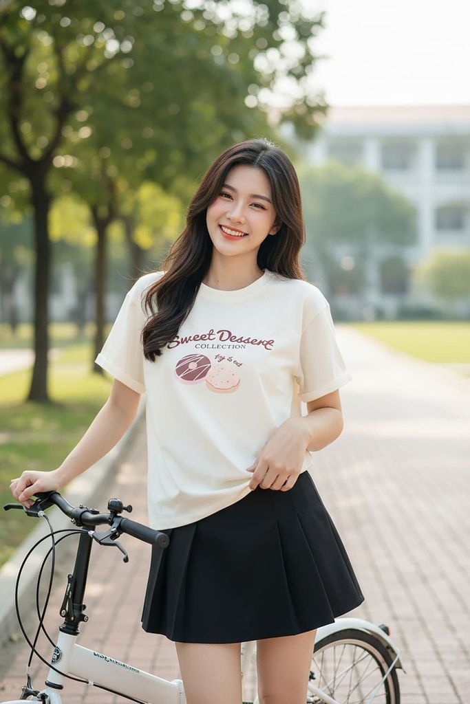 Cách bỏ áo thun nửa trong nửa ngoài nữ