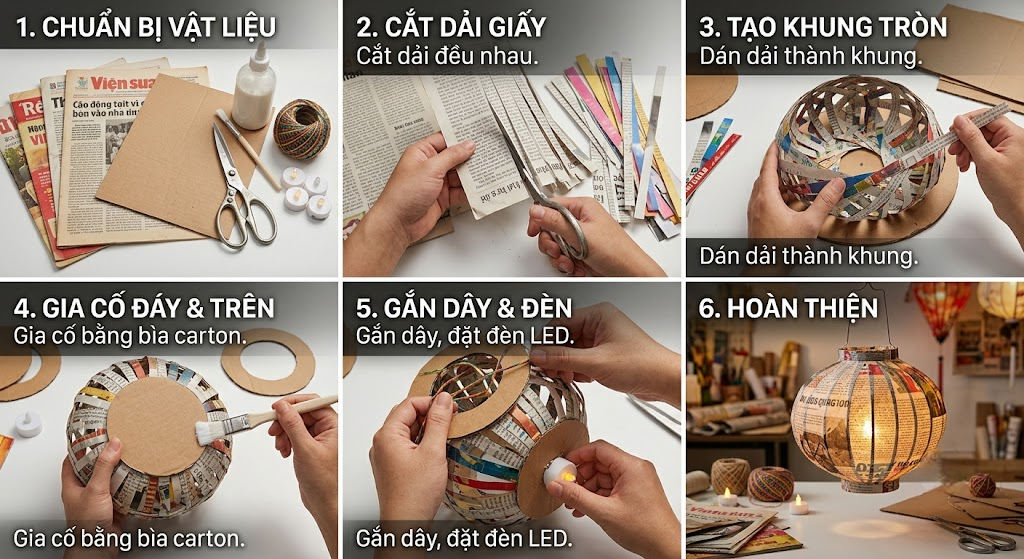 cách làm lồng đèn Trung thu bằng đồ tái chế