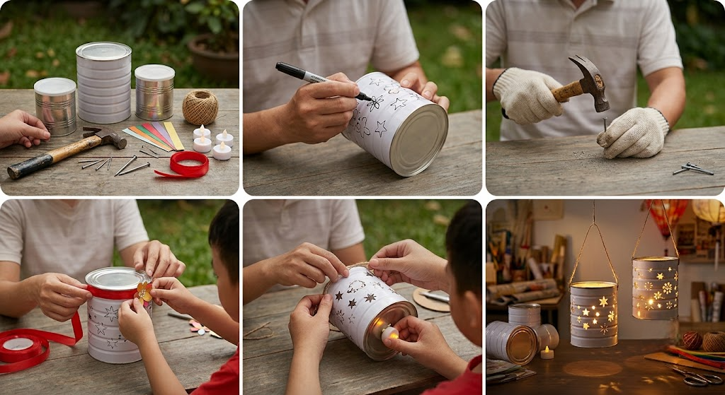 cách làm lồng đèn Trung thu bằng đồ tái chế
