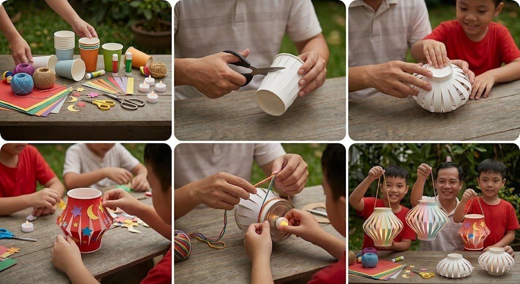 cách làm lồng đèn Trung thu bằng đồ tái chế