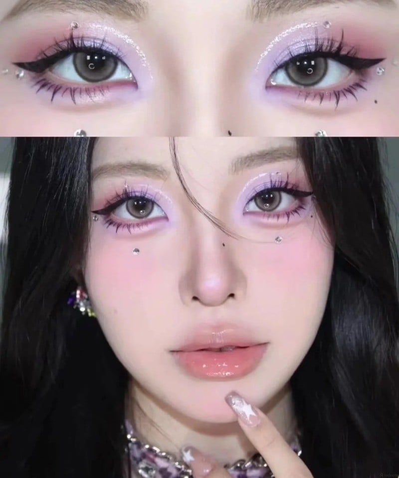 Makeup tone hồng tím