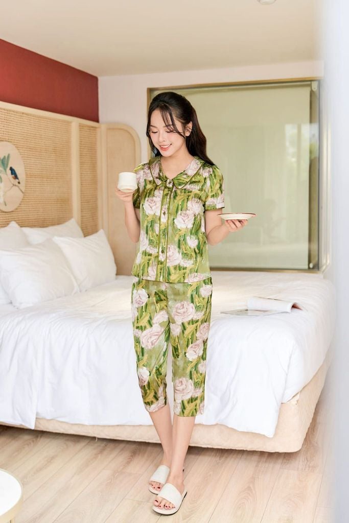 mẫu đồ bộ lụa satin cao cấp