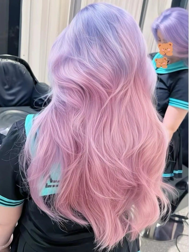 Tóc ombre màu hồng tím