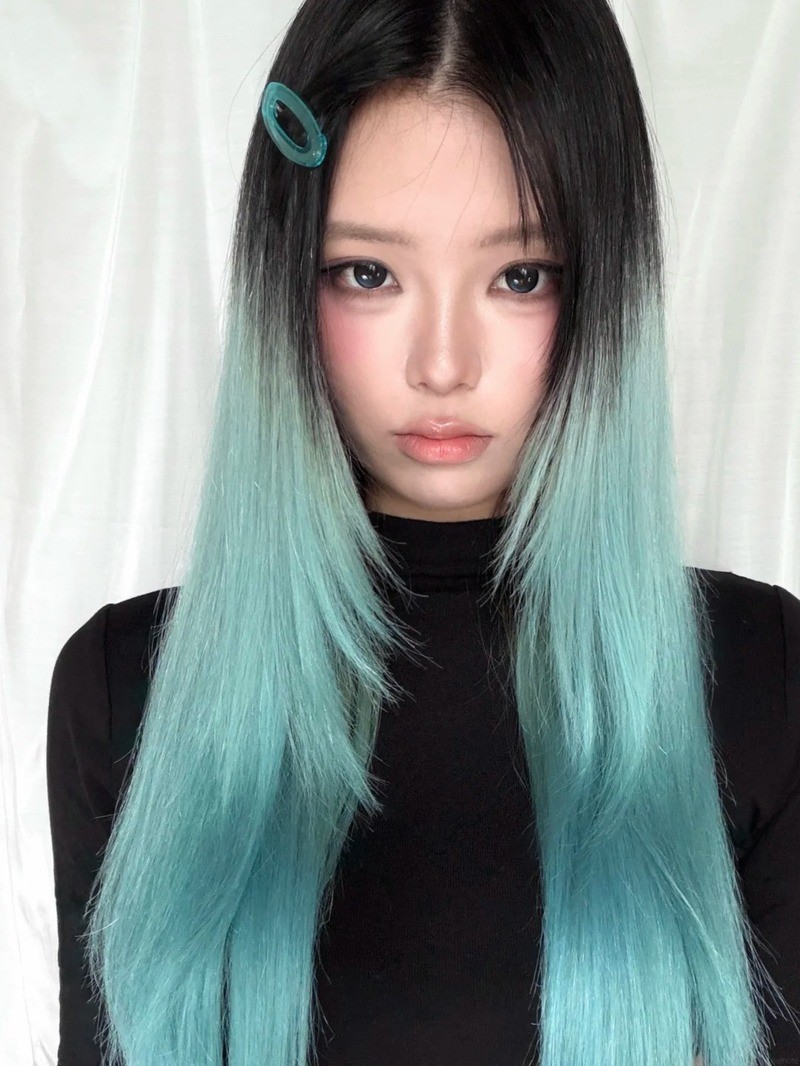 Nhuộm ombre xanh bạc hà