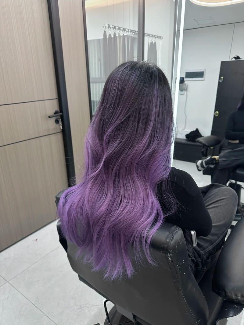 Nhuộm ombre tím pastel