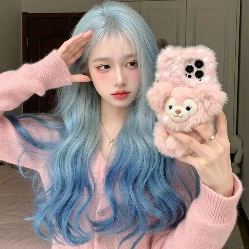 Nhuộm ombre xanh khói