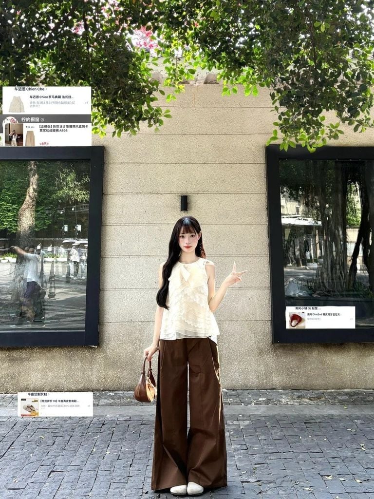 phối đồ với quần ống rộng mùa hè