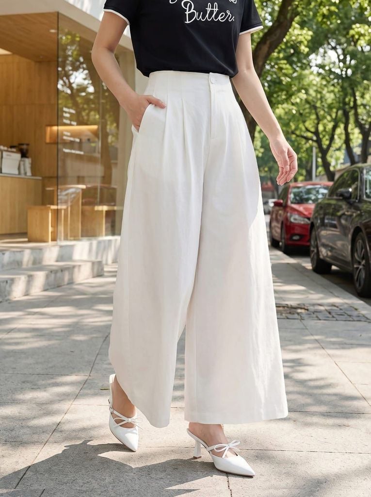 Quần culottes lửng