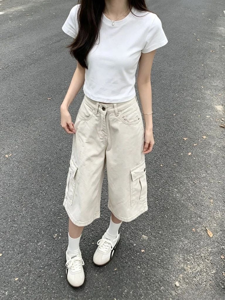 Quần culottes lửng
