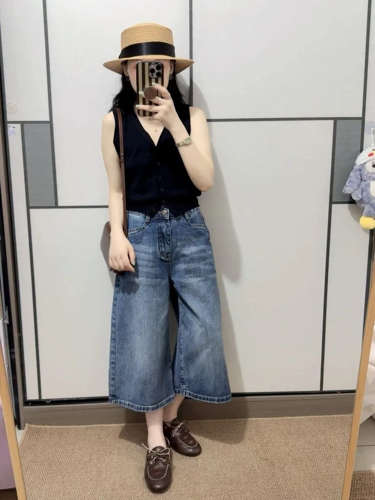 Quần culottes lửng