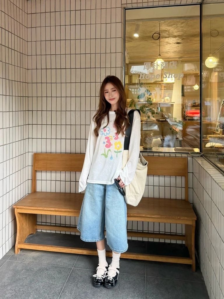 Quần culottes lửng