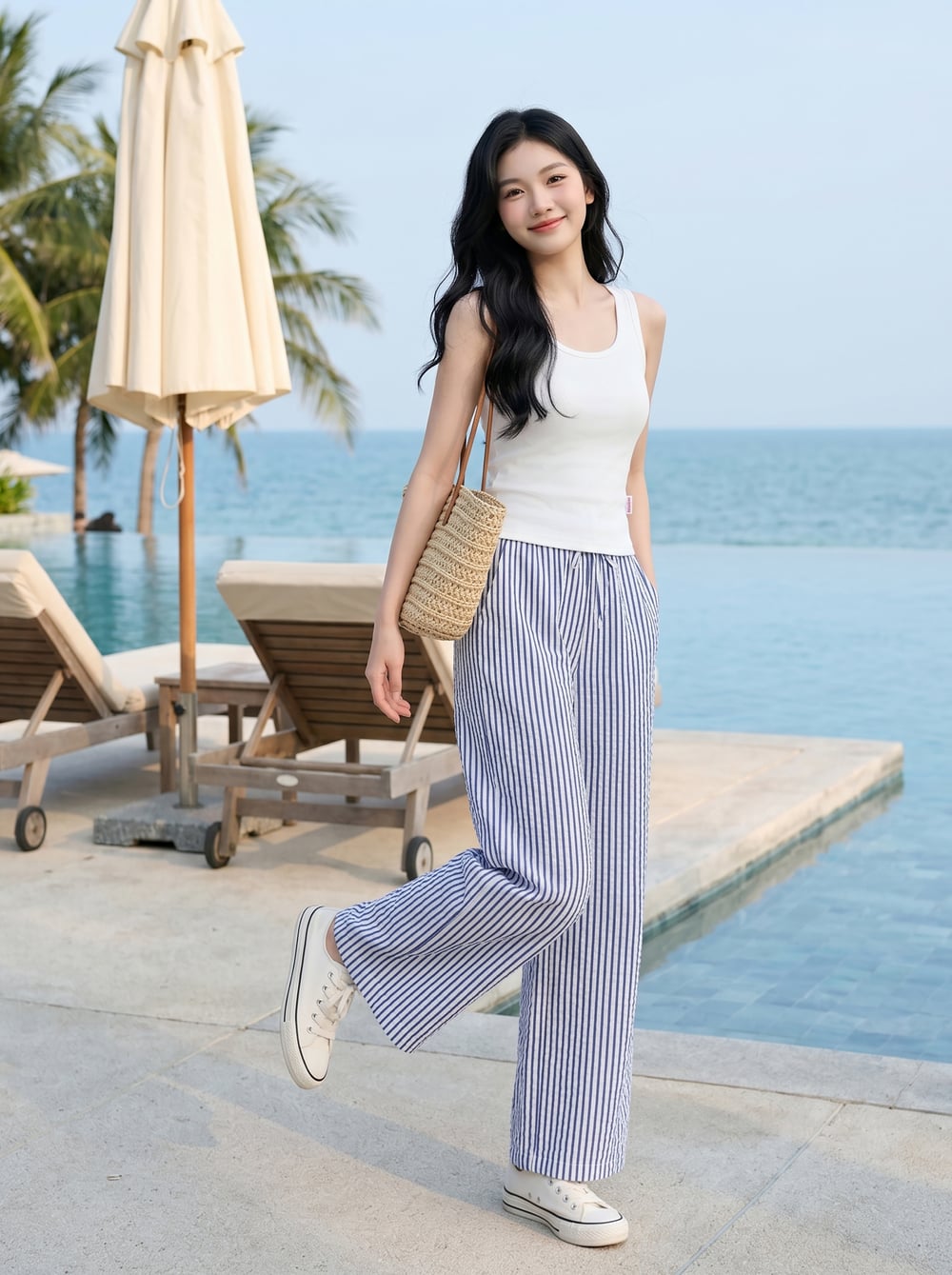 quần dài suông cạp chun