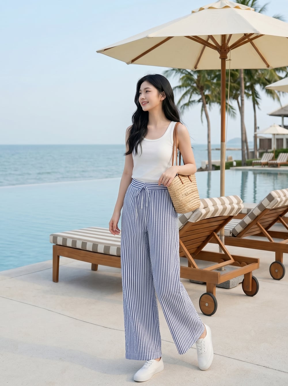 quần dài suông cạp chun