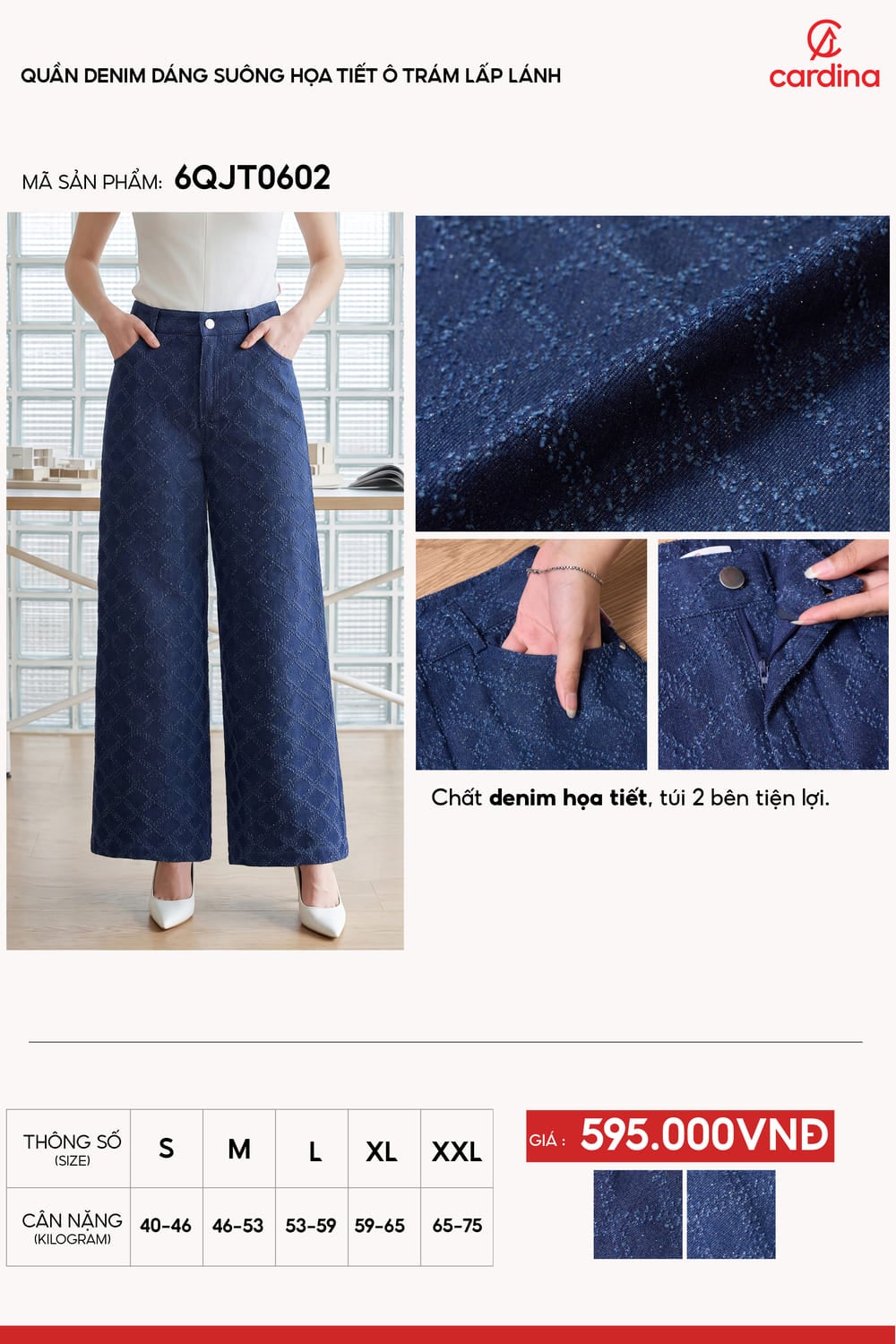 Quần dài suông họa tiết bling