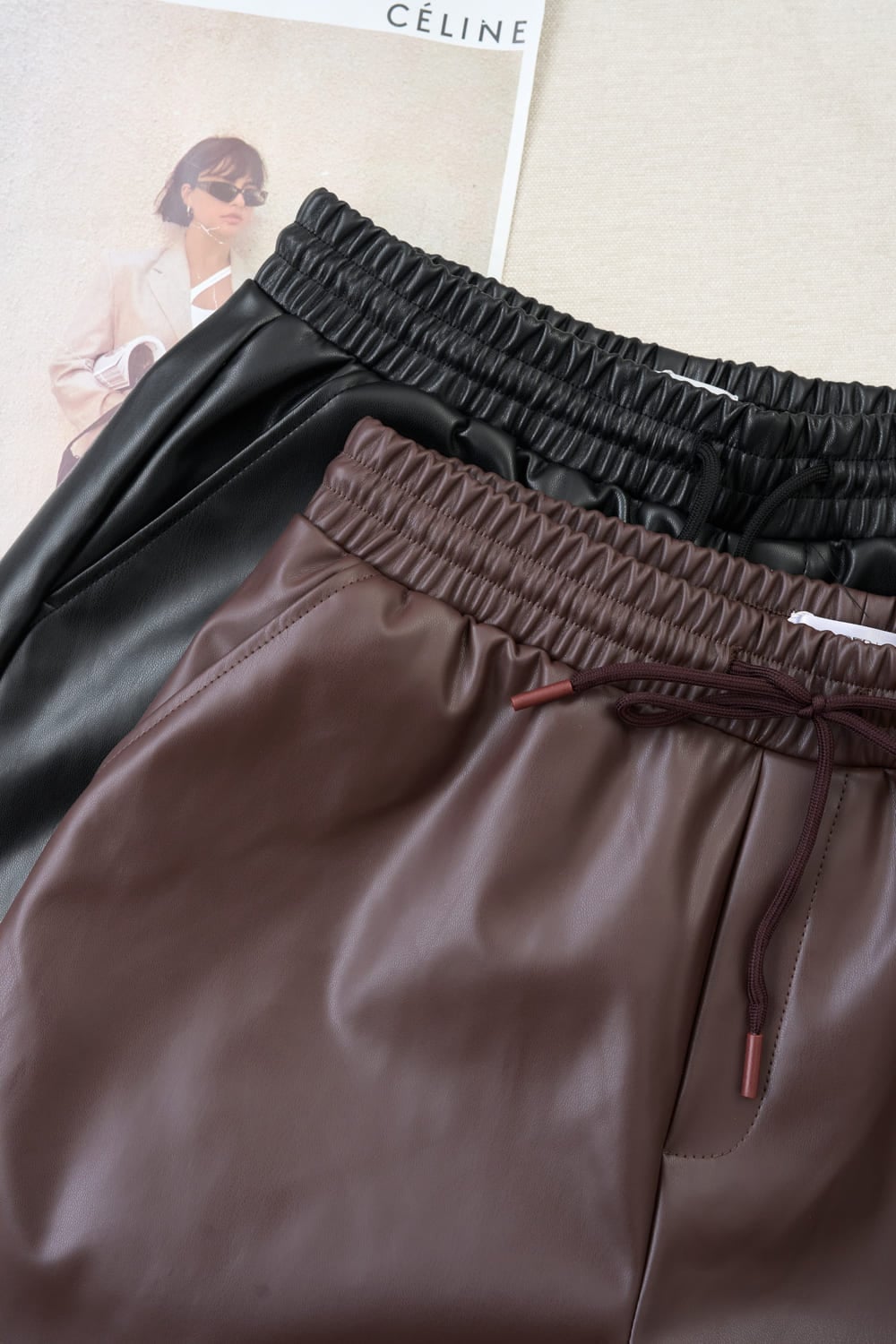 Quần sooc nữ da mềm dáng chữ A cạp chun gấu tôm