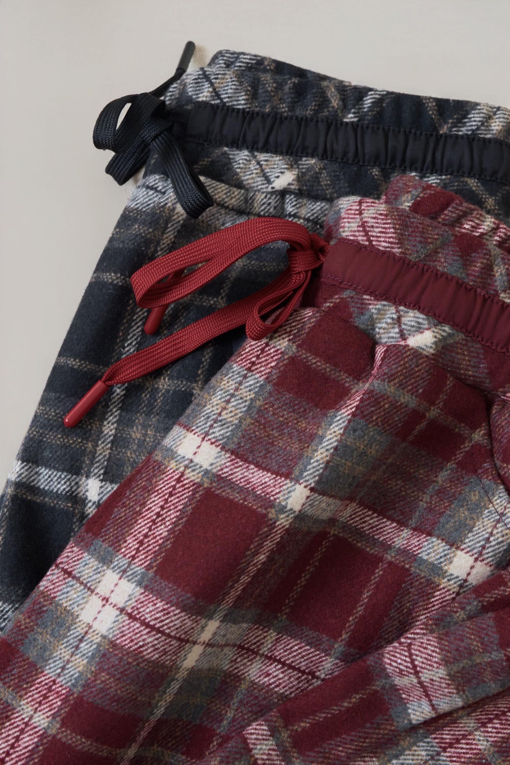 Quần dài nữ chất dạ kẻ mềm dáng suông cạp chun dây rút