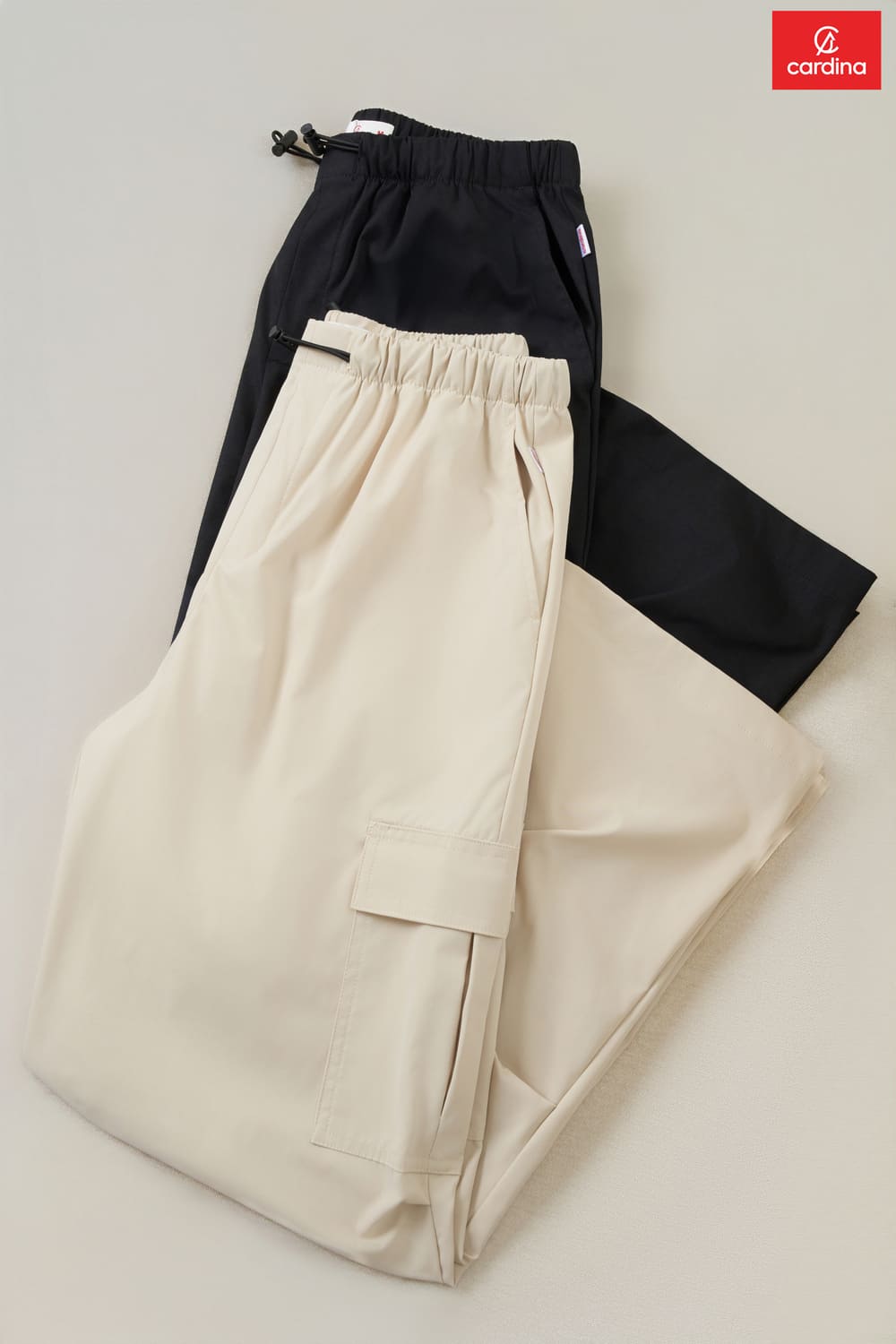 Quần suông nữ kaki cạp chun dây rút túi hộp sườn