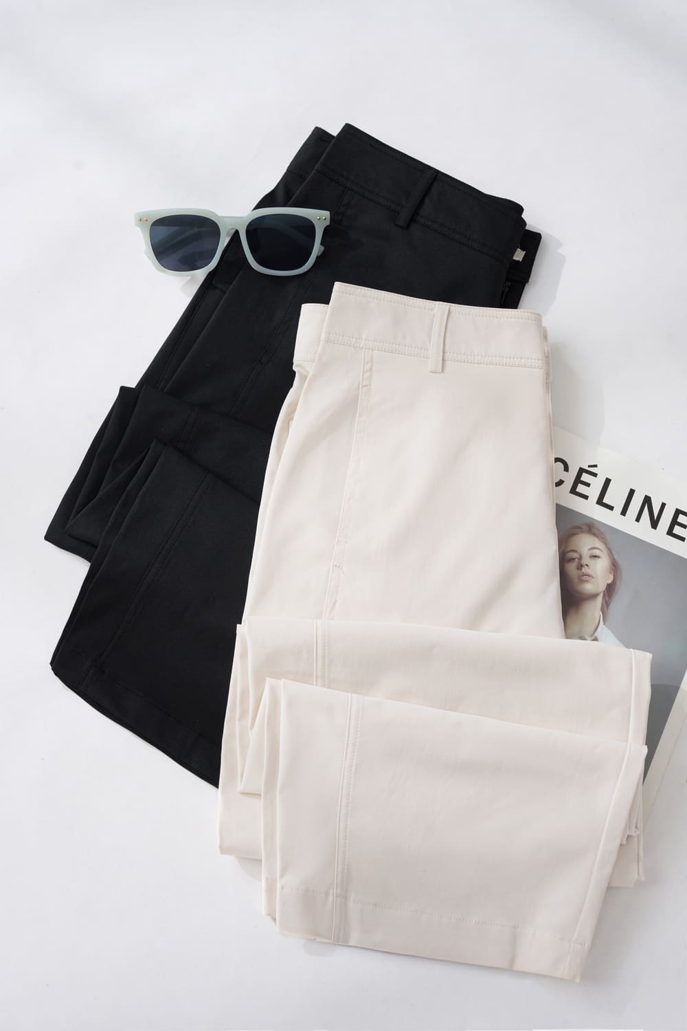 Quần dài nữ Cardina vải gió kaki dáng Barrel cạp cao túi dọc