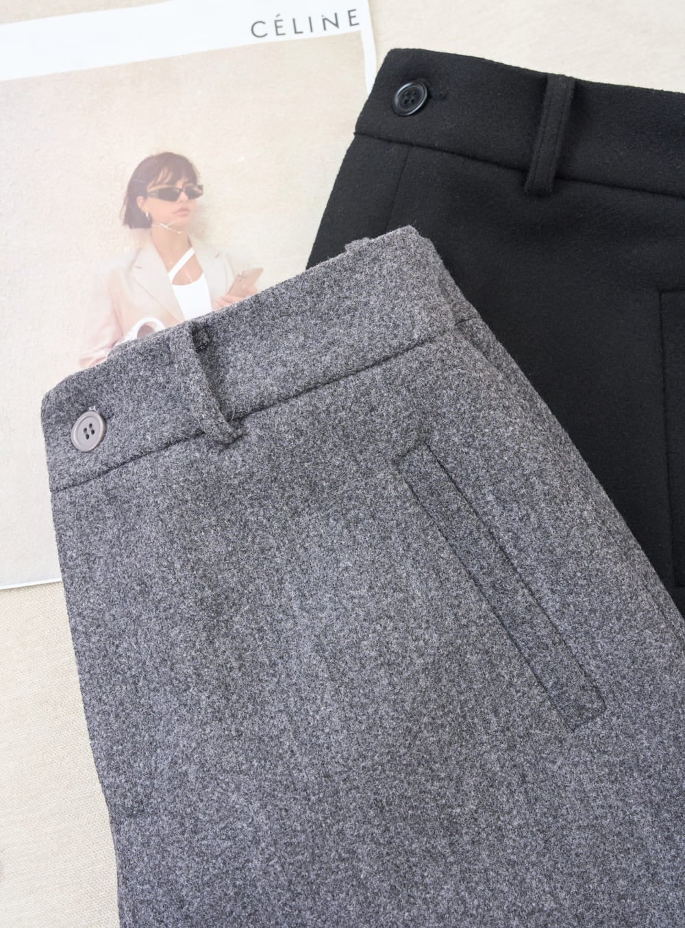 Quần sooc nữ dạ Wooly dáng suông 2 lớp lót Habutai