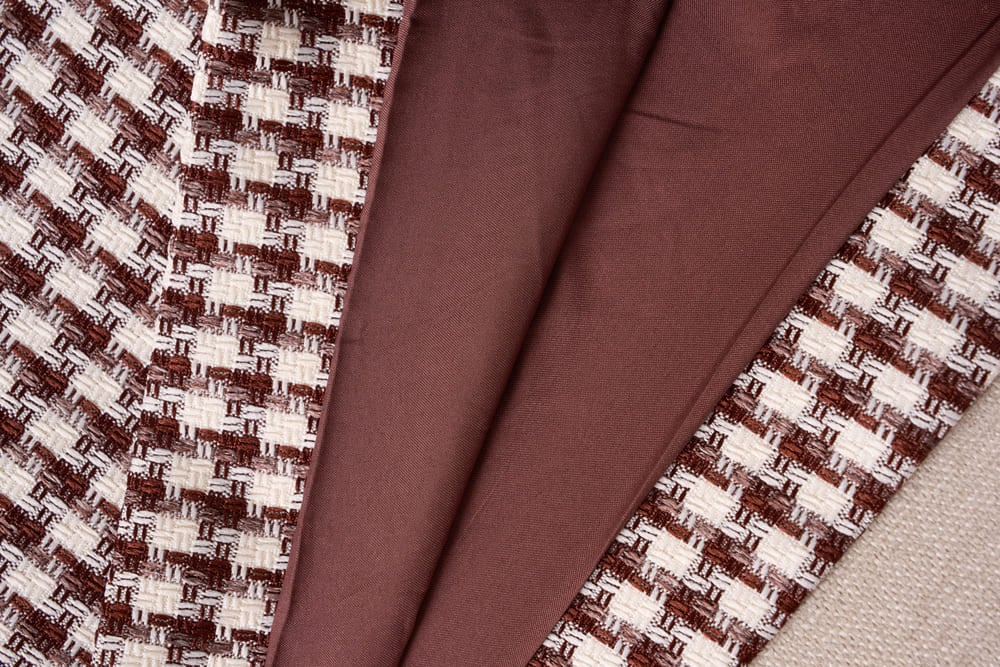 Quần sooc dạ tweed dáng A cạp cao túi chéo