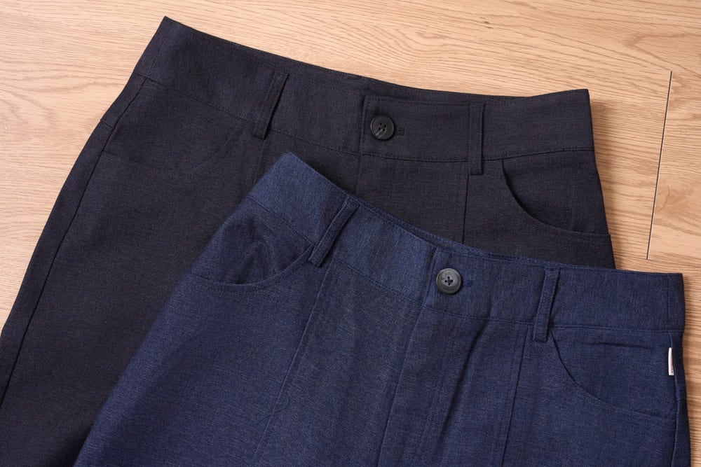 Quần suông denim túi ốp sau