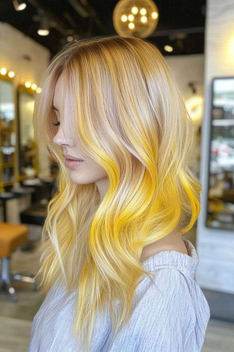Tóc ombre màu vàng