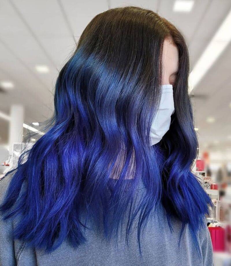 Nhuộm ombre xanh navy