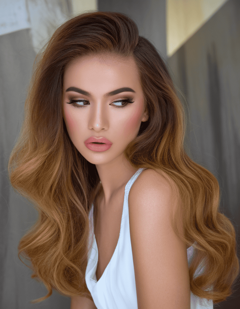 Nhuộm ombre nâu ánh rêu