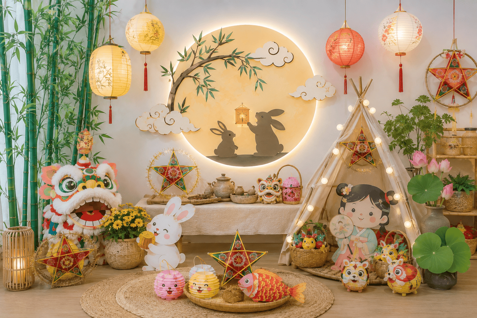 Ý tưởng trang trí Trung thu sáng tạo, đậm chất truyền thống