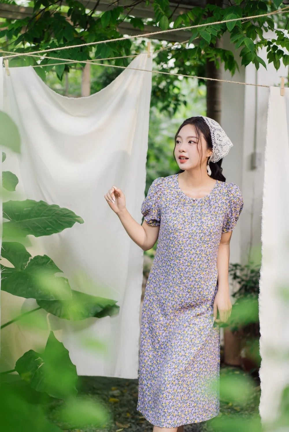 mẫu váy hoa nhí dáng dài hot nhất