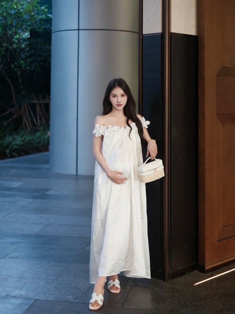 váy maxi bầu