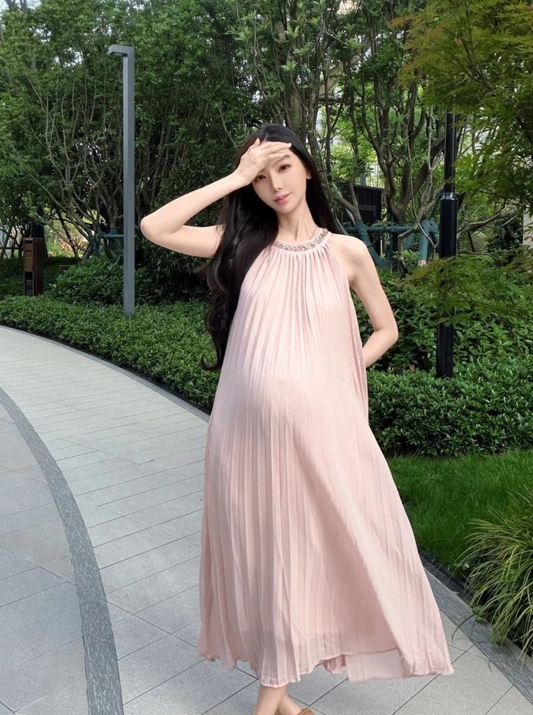 váy maxi bầu